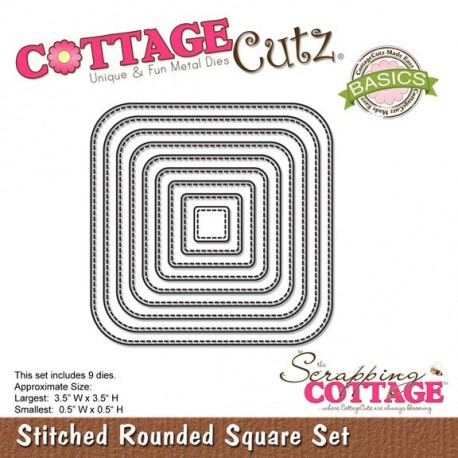 CottageCutz Stiched rounded squares