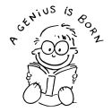 Sello Caucho A Genius is Born Artemio