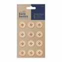 Botones realizados en madera sin tratar y cuatro orificiosBare Basics
