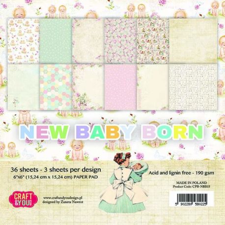 Craft & You New Baby Born Set para scrapbooking 15x15