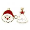 Charms o colagantes metálicos - Papá Noel y Abeto Blanco