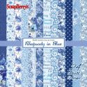 Surtido de papeles para scrapbooking Rhapsody in Blue Paper Pad 15x15 de Scrapberry's