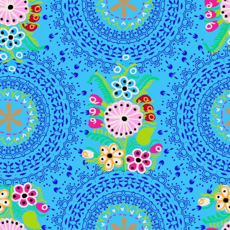 Tela algodón - Happiness Azul