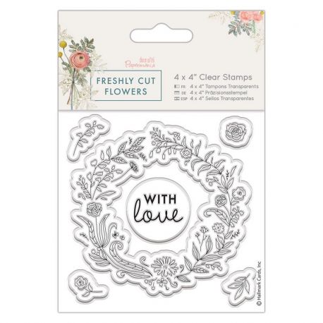 Papermania Freshly Cut Flowers - Sellos Floral Wreath PMA 907264
