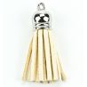 Borlas de falso cuero vuelto color beige 4cm