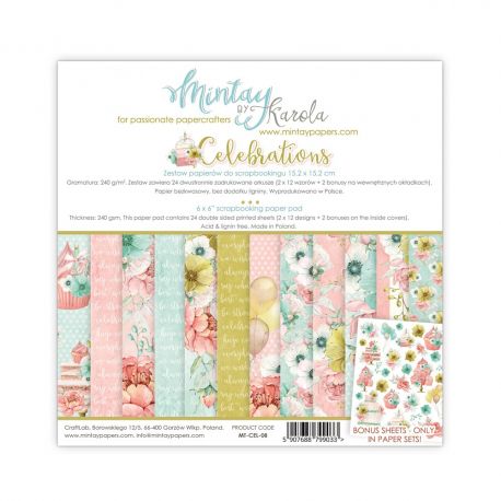 Mintay Papers - Celebrations Scrapbooking Paper Pad 15x15