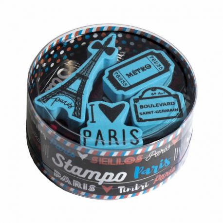 Aladine Stampo Scrap Set Paris - sellos de caucho Aladine Stampo Scrap Set Paris - sellos de caucho