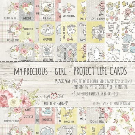 Craft O'Clock My Precious Girl - Tarjetas para Project Life