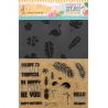 Set de sellos para estampar y stencil coordinado - Tropical