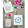 Set de sellos para estampar y stencil coordinado - Tropical