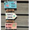 Set de sellos para estampar y stencil coordinado - Tropical