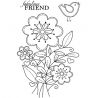 Sellos silicona Woodware  Stitched Flowers JGS593
