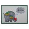Sellos silicona Woodware  Stitched Elephant Love JGS583