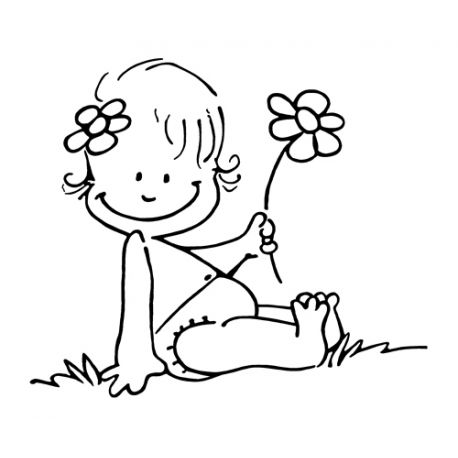 Sello bebé flor