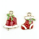 Charms o colgantes metálicos - Campanas y Calcetín Navideño