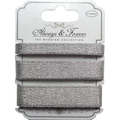 Craft Consortium | Set de cintas metalizadas color plata Craft Consortium | Set de cintas metalizadas color plata