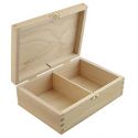 Caja de madera rectangular con dois compartimentos
