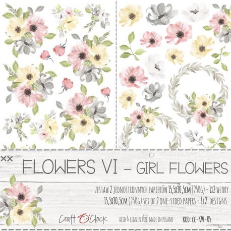 Craft O'Clock -Girl Flowers Recortables