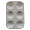 Paleta de plástico rectangular con 6 pocillos.