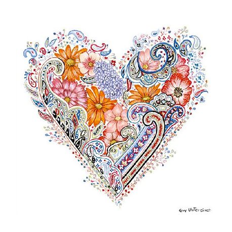 Servilleta decorada para la técnica del decoupage - Spring Heart Servilleta decorada para la técnica del decoupage - Spring Heart