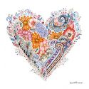 Servilleta decorada para la técnica del decoupage - Spring Heart