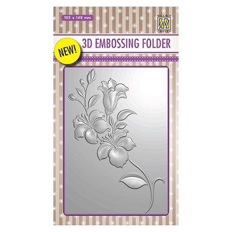 Nellie's Choice 3D Embossing Folder Branch with flowers