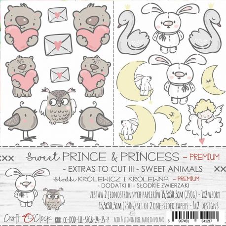 Craft O'Clock Prince & Princess – Hoja de recortables glitter