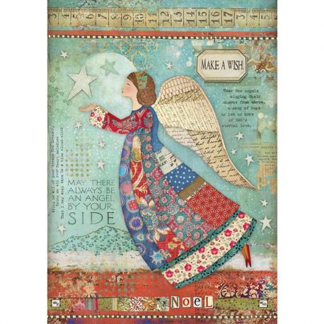 Stamperia Papel de Arroz para decoupage Make a Wish Angel Stamperia Papel de Arroz para decoupage Make a Wish Angel