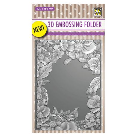 3D Embossing Folder Flower Frame