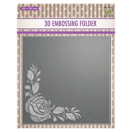 3D Embossing Folder Rose Corner