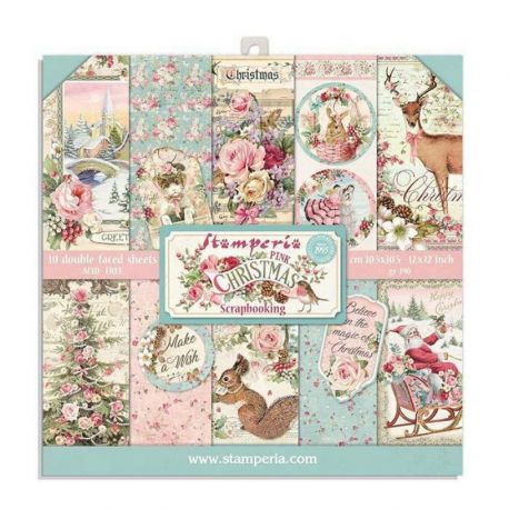 Pink Christmas Paper Pack 20X20
