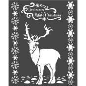 Stencil White Christmas Dear - positivo