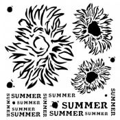 Stencil End of Summer - Summer flowers