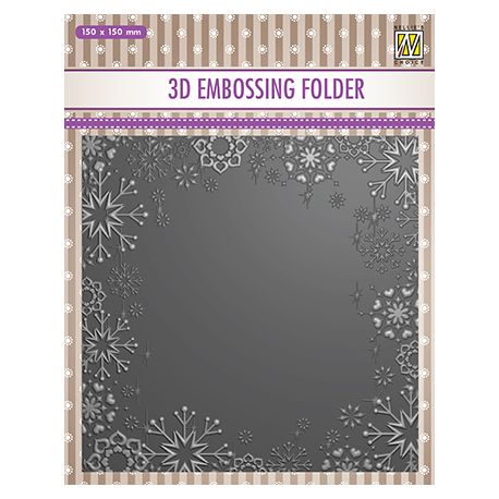 3D Embossing Folder - Marco copos de nieve
