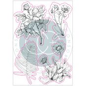 Set Sellos Acrílicos Wildflower - Flora - Motivos