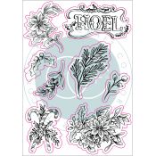 Set Sellos Acrílicos Noel - Flora - Motivos