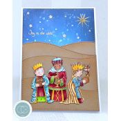 Set Sellos Acrílicos Nativity - Three Wise Men - tarjeta