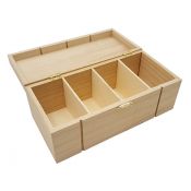 Caja madera 4 compartimentos abierta