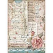 Papel Arroz A4 Passion Roses and Music