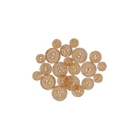 GLITTER BUTTONS - Orange Glow Transparent