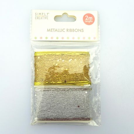 Cintas de encaje metalicas oro y plata