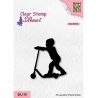 Sello Silueta Niño Patinete