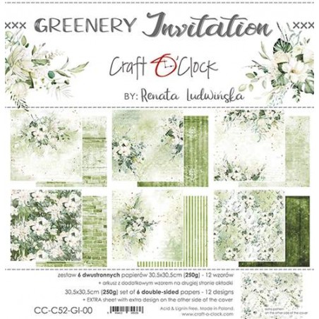 Greenery Invitation 30x30 Paper Set