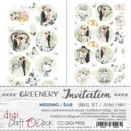 Greenery Invitation Wedding Digi Label