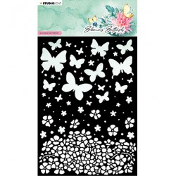 Stencil Blooming Butterflies