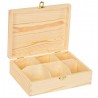 Caja de pino para Infusiones 6 compartimentos