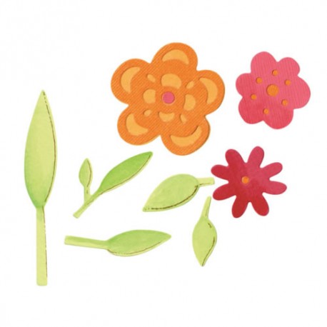 Sizzlits Die - Flowers & Leaves Set