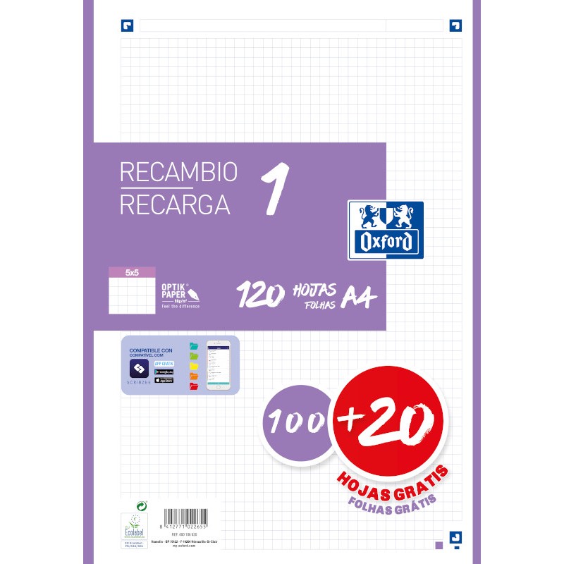 Recambio A4 Oxford 1 Color