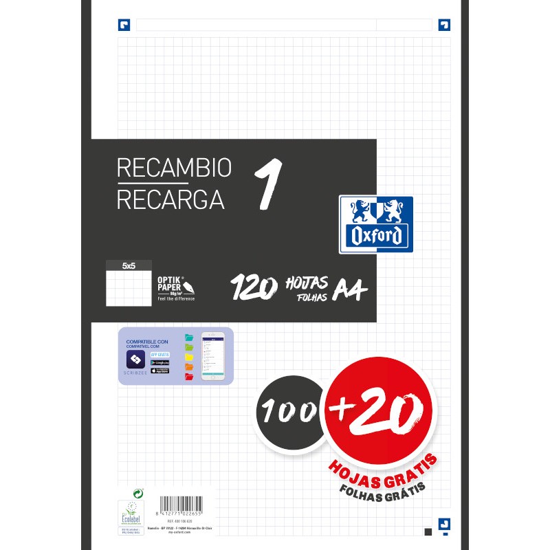 Recambio A4 Oxford 1 Color