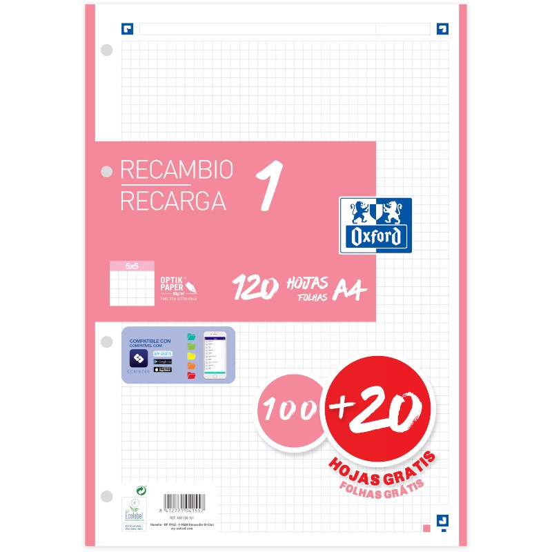 Recambio A4 Oxford 1 Color